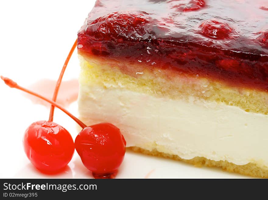 Mouth watering cherry cheesecake