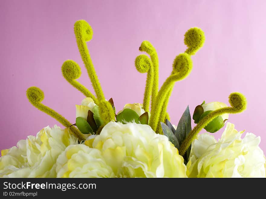 Under clean background artificial flower