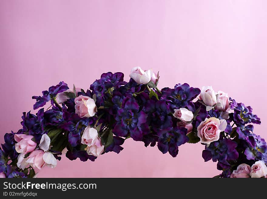 Under clean background artificial flower. Under clean background artificial flower