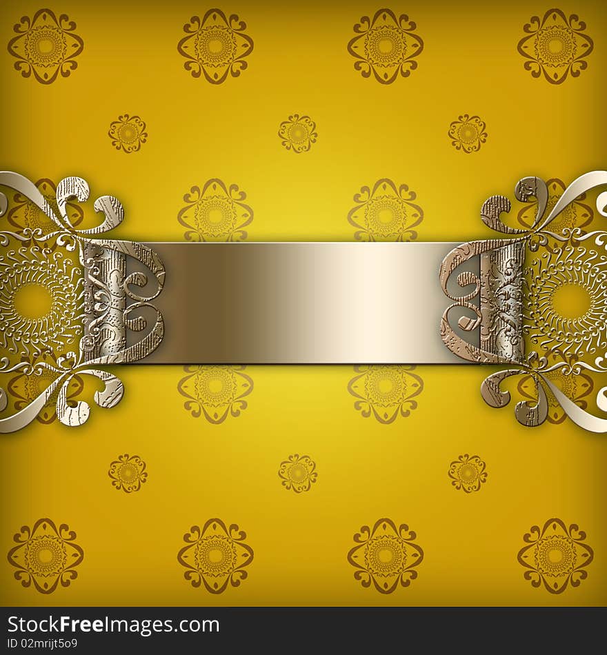 Abstract Invitation with Golden Motive