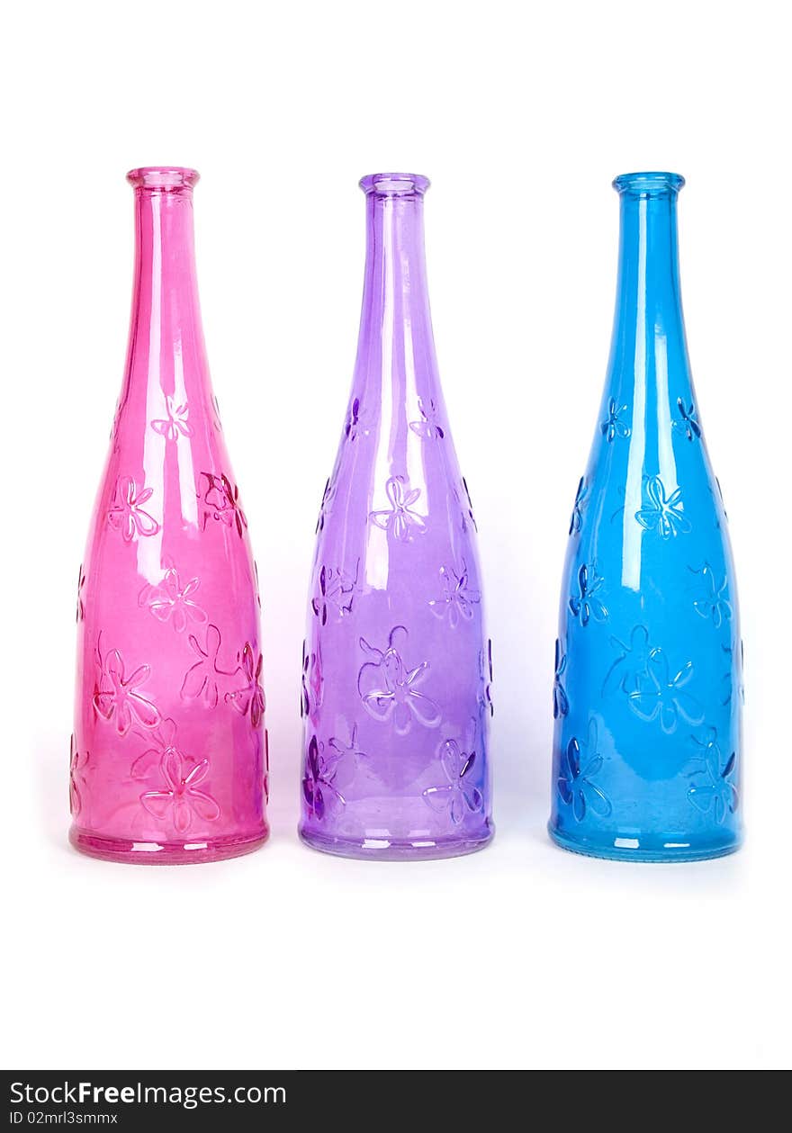 Multicolored design decorative bottles