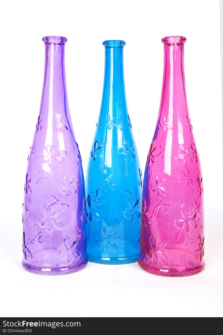 Multicolored design decorative bottles