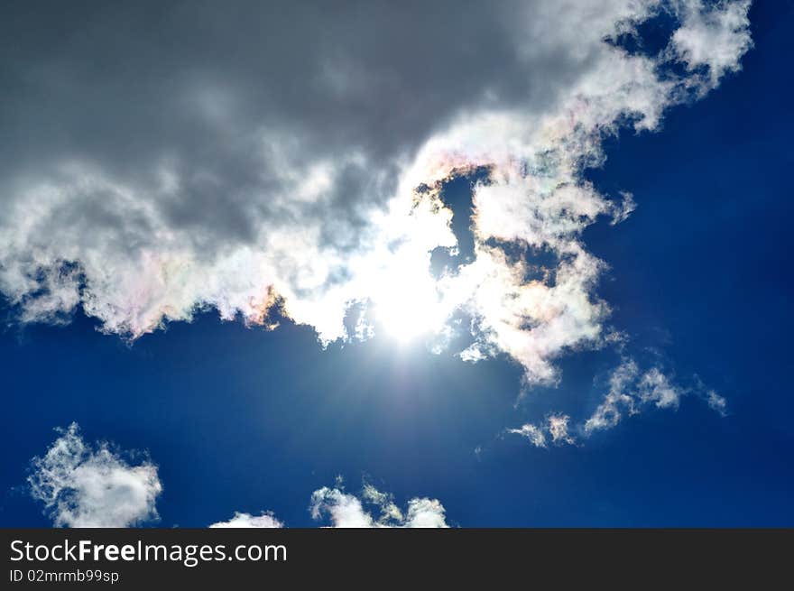 Bright rays of sun breaking through clouds. Bright rays of sun breaking through clouds