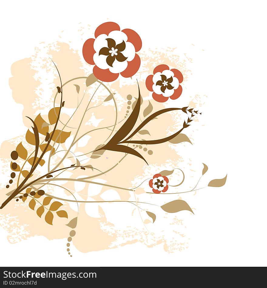 Abstract style floral design vector. Abstract style floral design vector