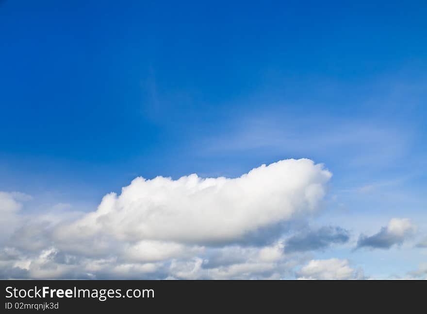 Blue sky with some white puffy clouds