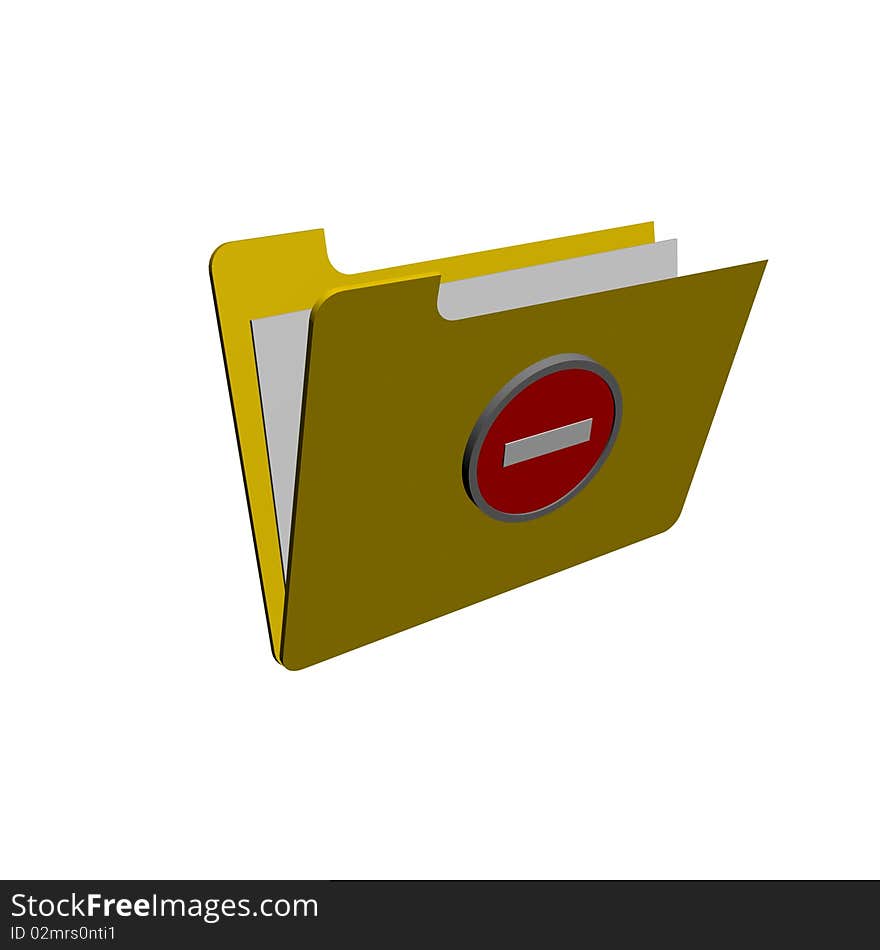 A locked document folder - 3d. A locked document folder - 3d