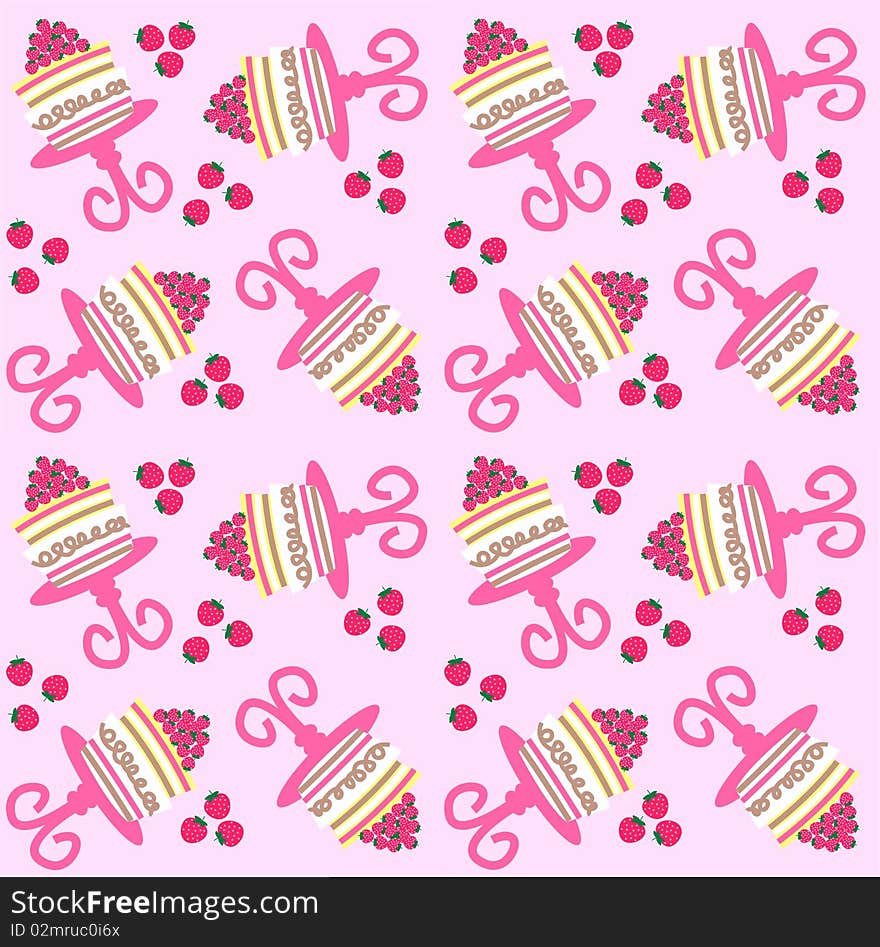 seamless cake pattern on pink background. seamless cake pattern on pink background