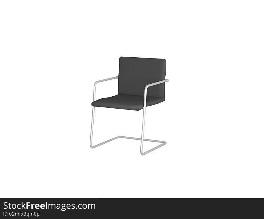 Black armchair, 3D render