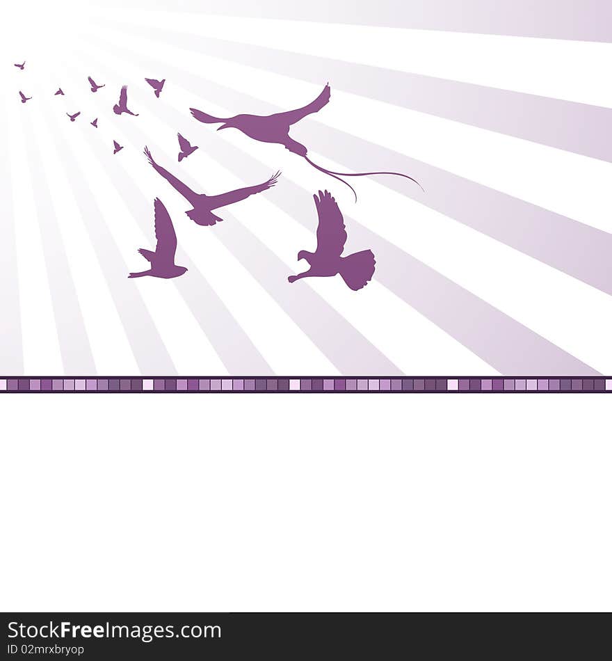 Abstract background with birds.