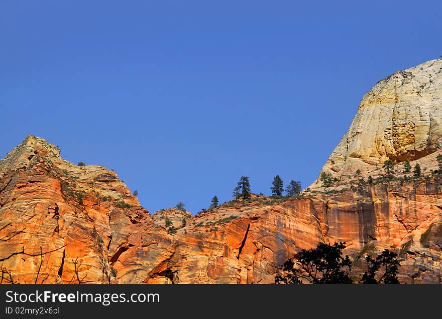 Red rock hills in the Zion national park Utah