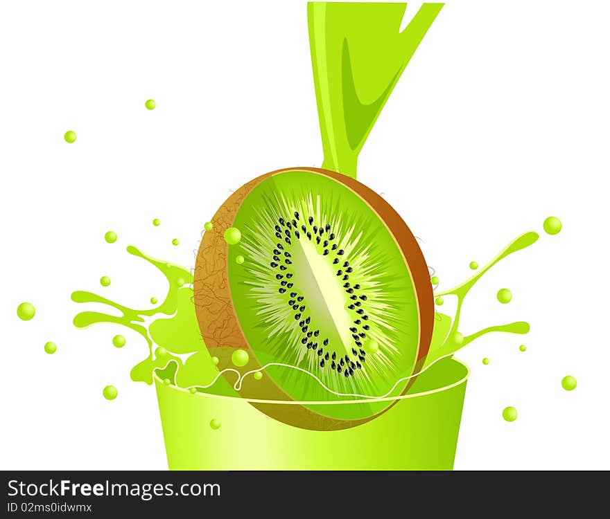 Kiwi Falling In Juice