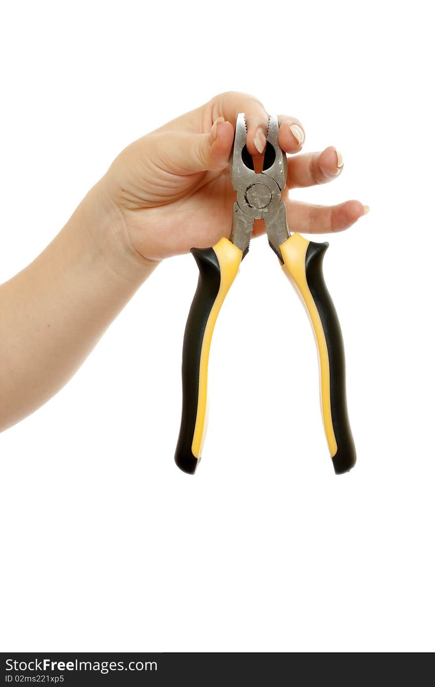 Pliers In A Beautiful Female Hand