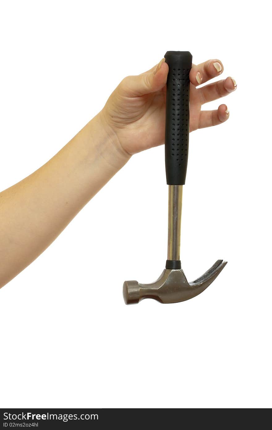 Hammer in a beautiful female hand