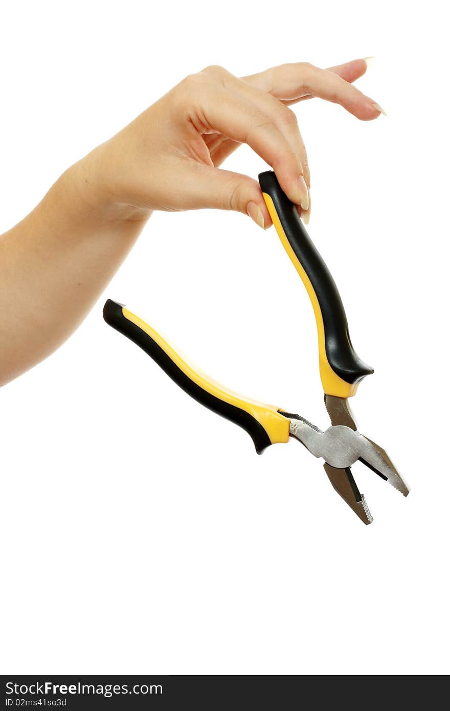 Pliers In A Beautiful Female Hand