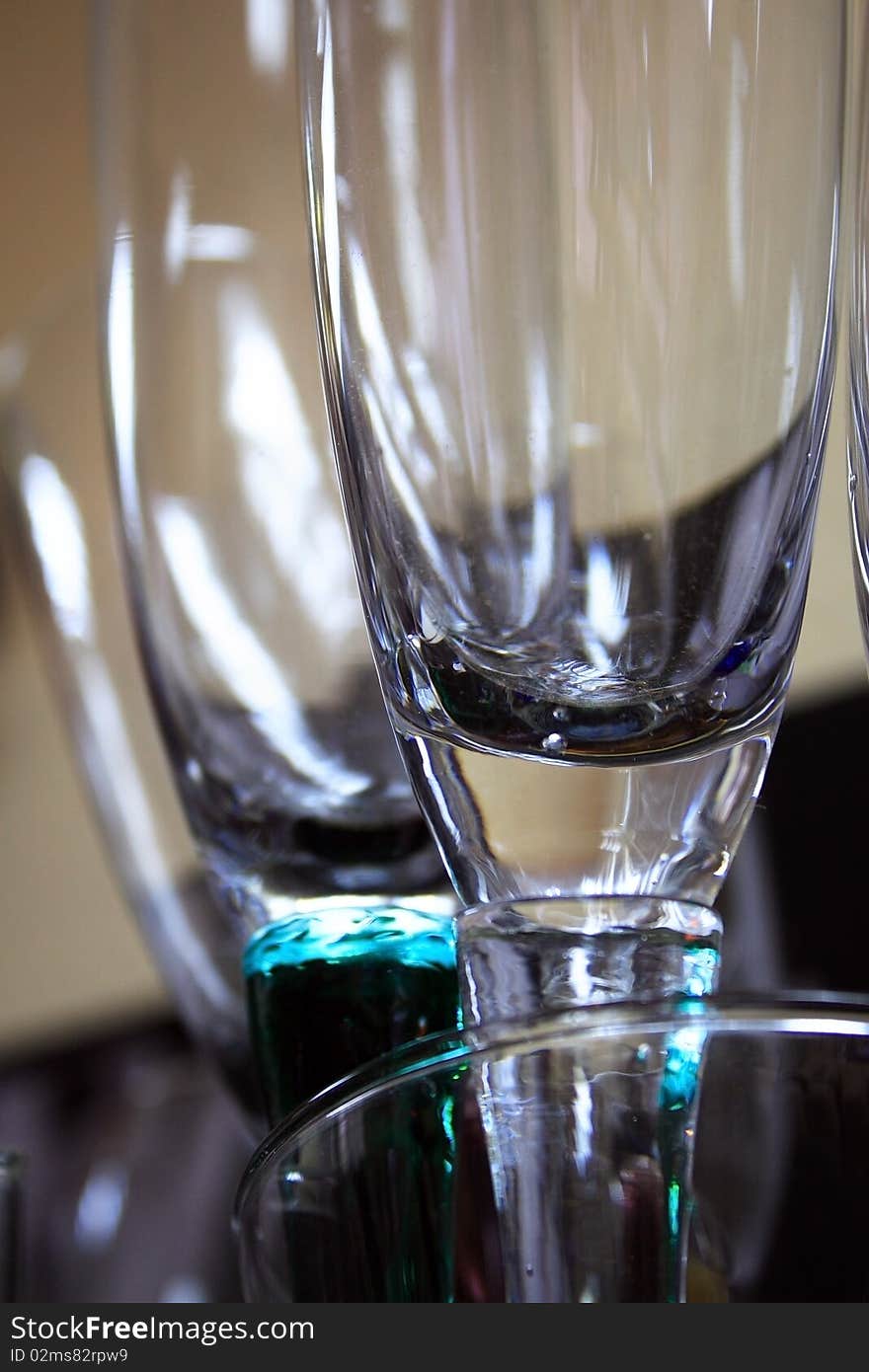 Wine glasses for close-up