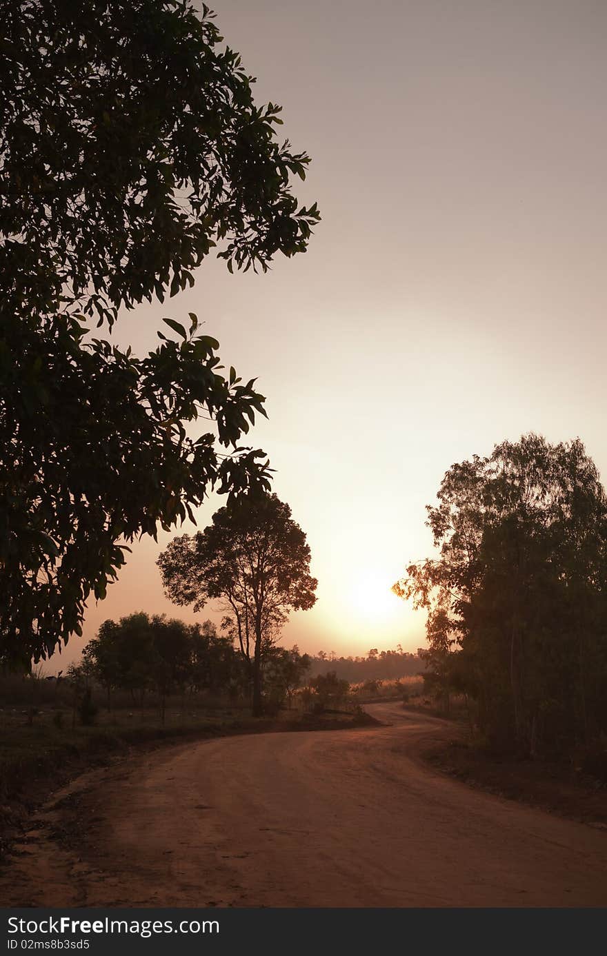 Dirt road to unseen scenery of Thailand