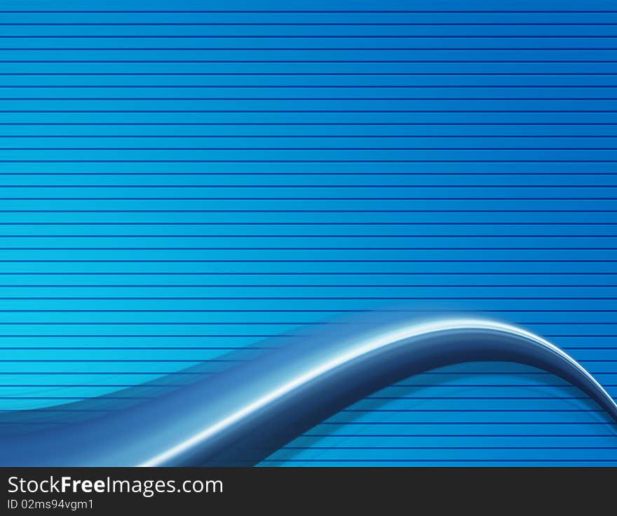 Blue dynamic wave over blue background. Abstract illustration