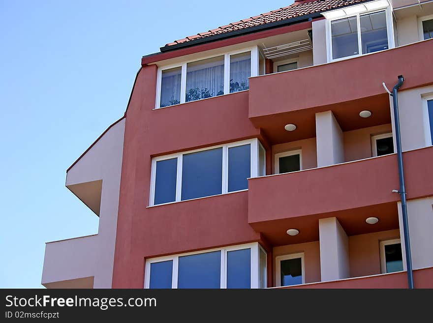 Urban home Building with windows in details.