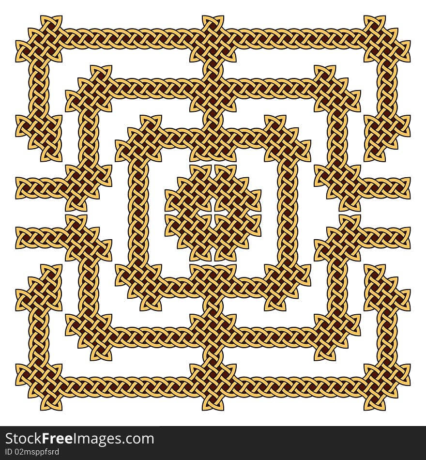 Set of elements and brushes for creation of the Celtic knot frame. Set of elements and brushes for creation of the Celtic knot frame