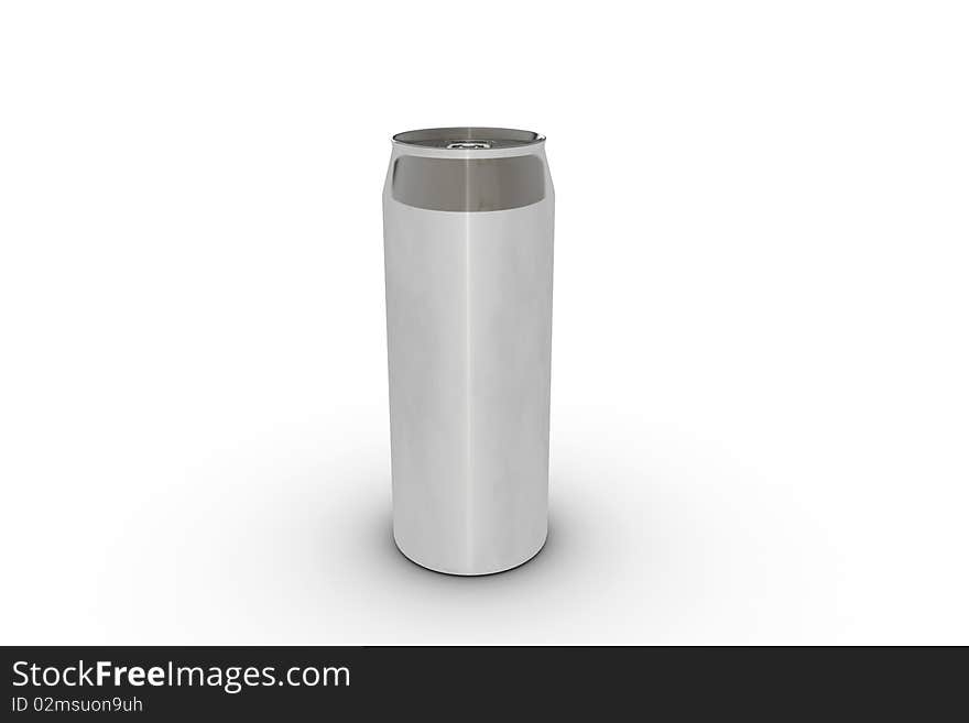 Illustration of a drink can on white