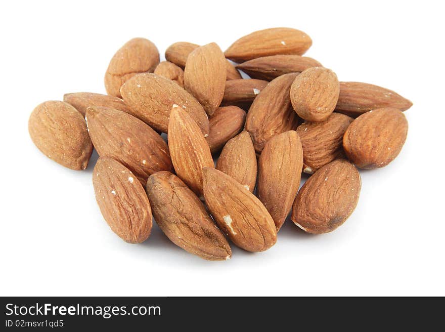 Almonds isolated on white background