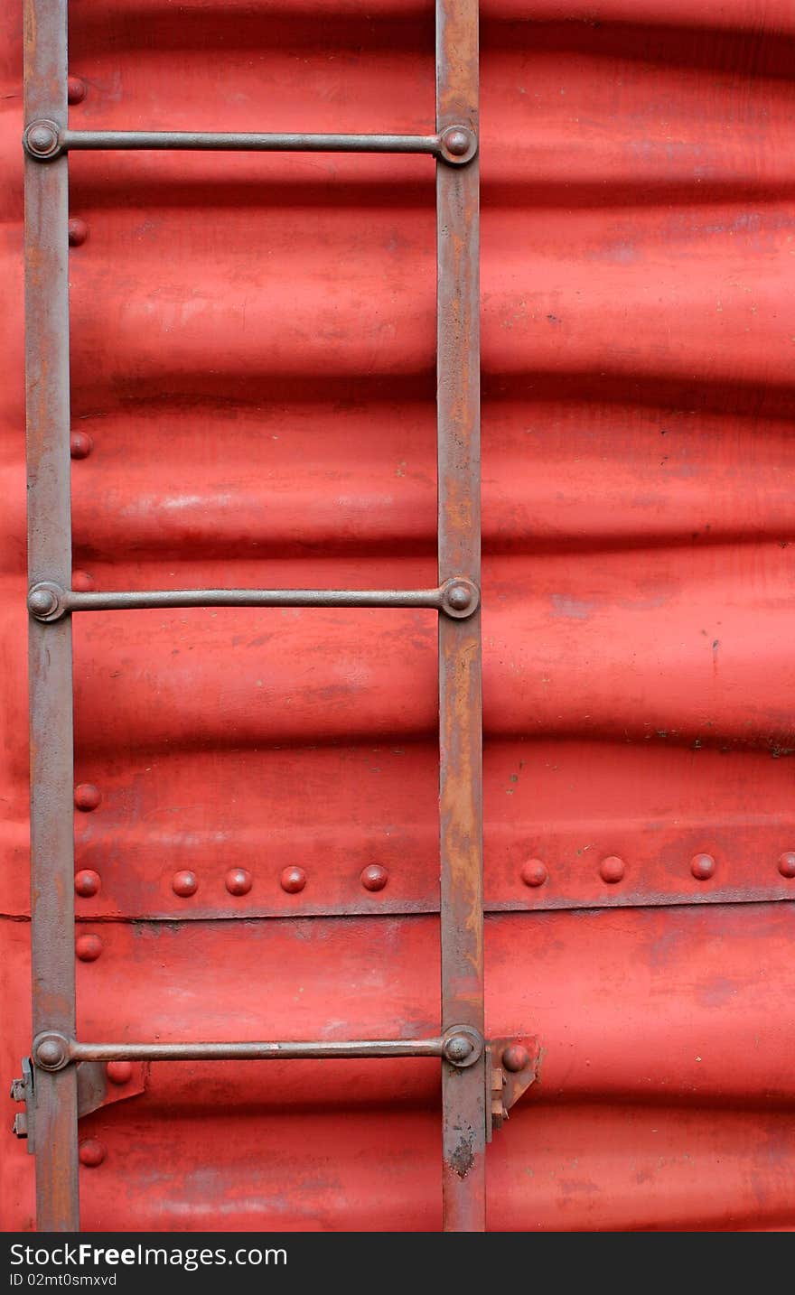 Ladder on the side of a train boxcar