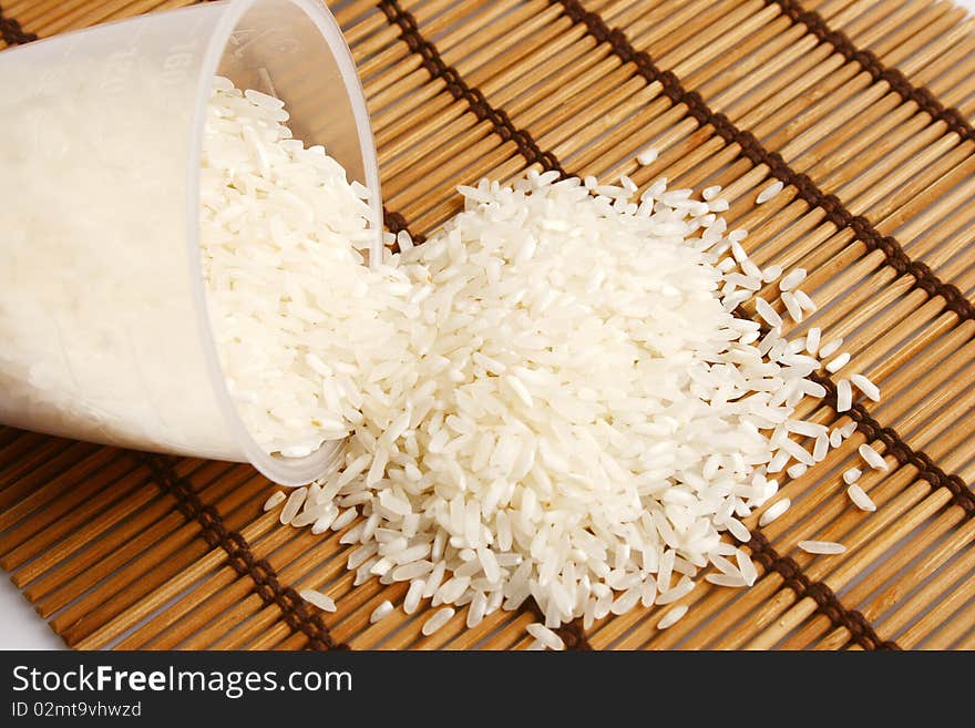 Macro background of white rice