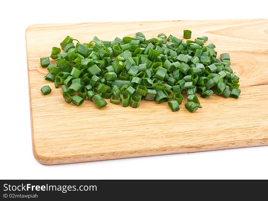 Green Spring Onions Cutting