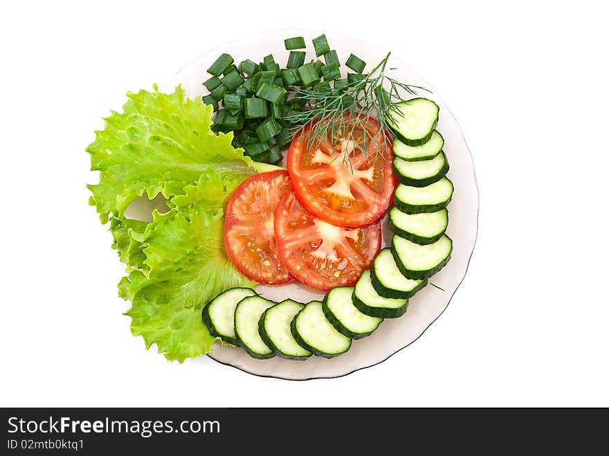 Salad isolated on white background