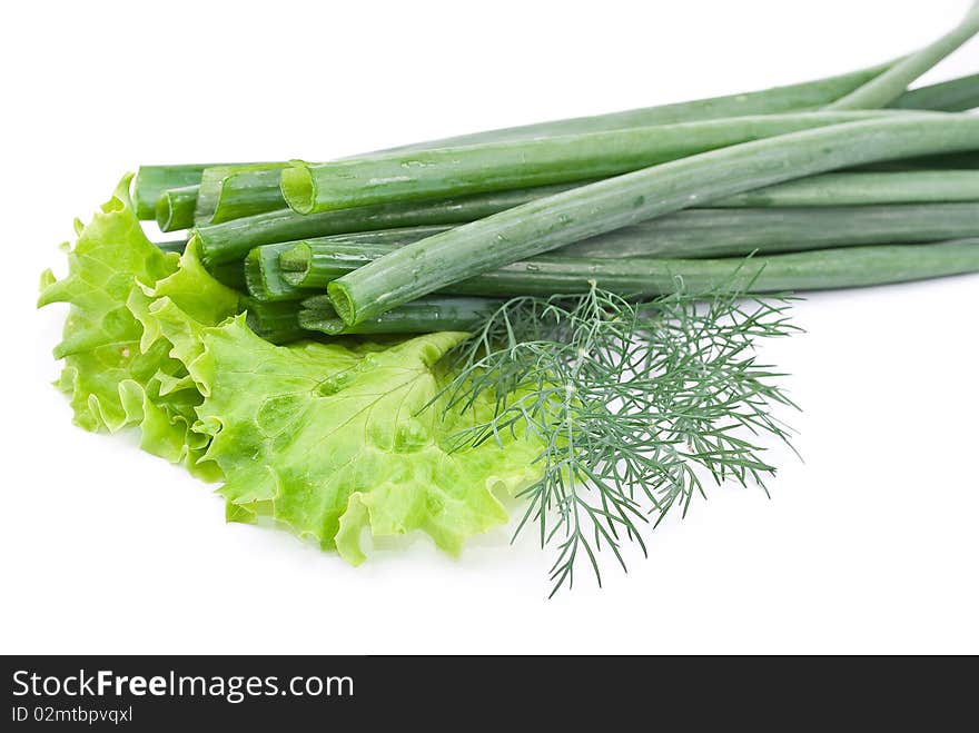 Fresh vegetables on white background