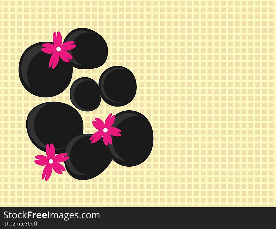 Vector illustration of spa stones on mat background