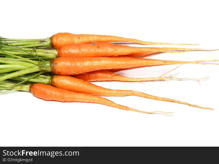 Fresh Carrots Isolated on a White Background