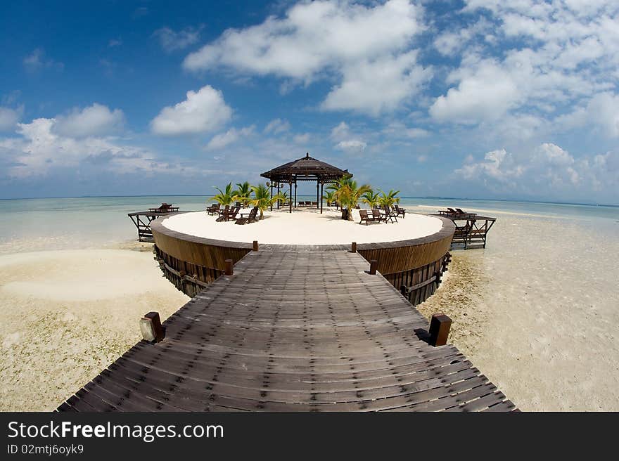 A wonderful gazebo at seashore. A wonderful gazebo at seashore