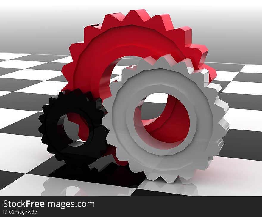 Gears technologi concept 3d model. Gears technologi concept 3d model