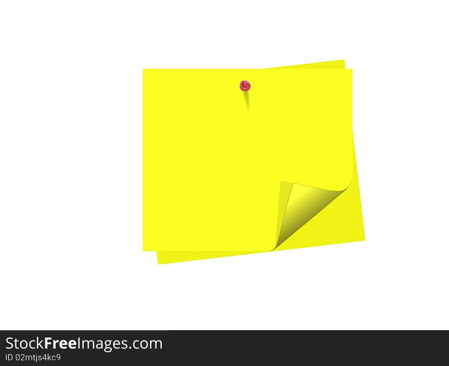 Image of yellow post it over white. Image of yellow post it over white