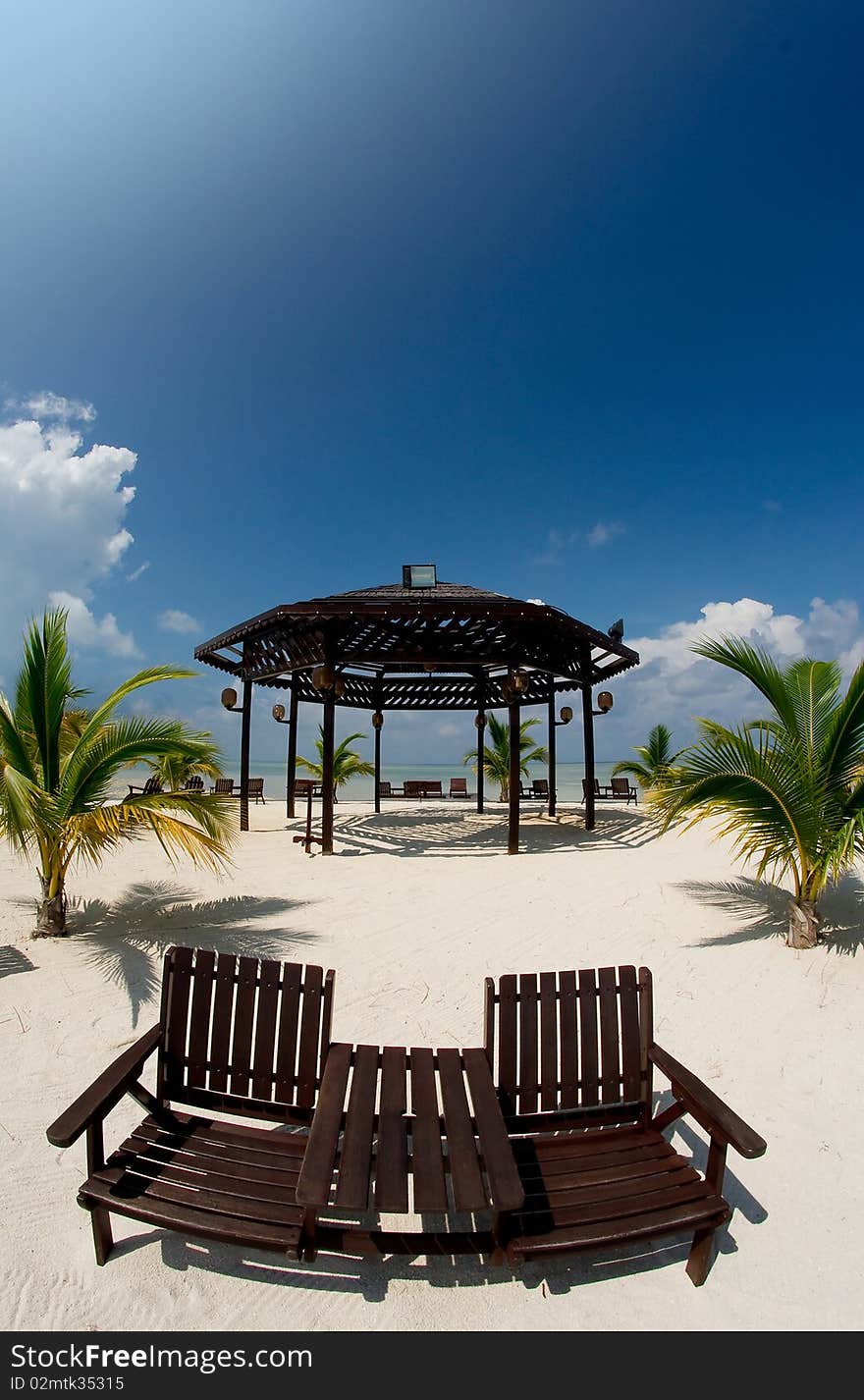 Resting chair at resort gazebo. Resting chair at resort gazebo