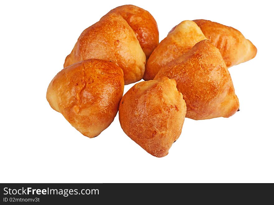 Pirogies pasties, isolated on white