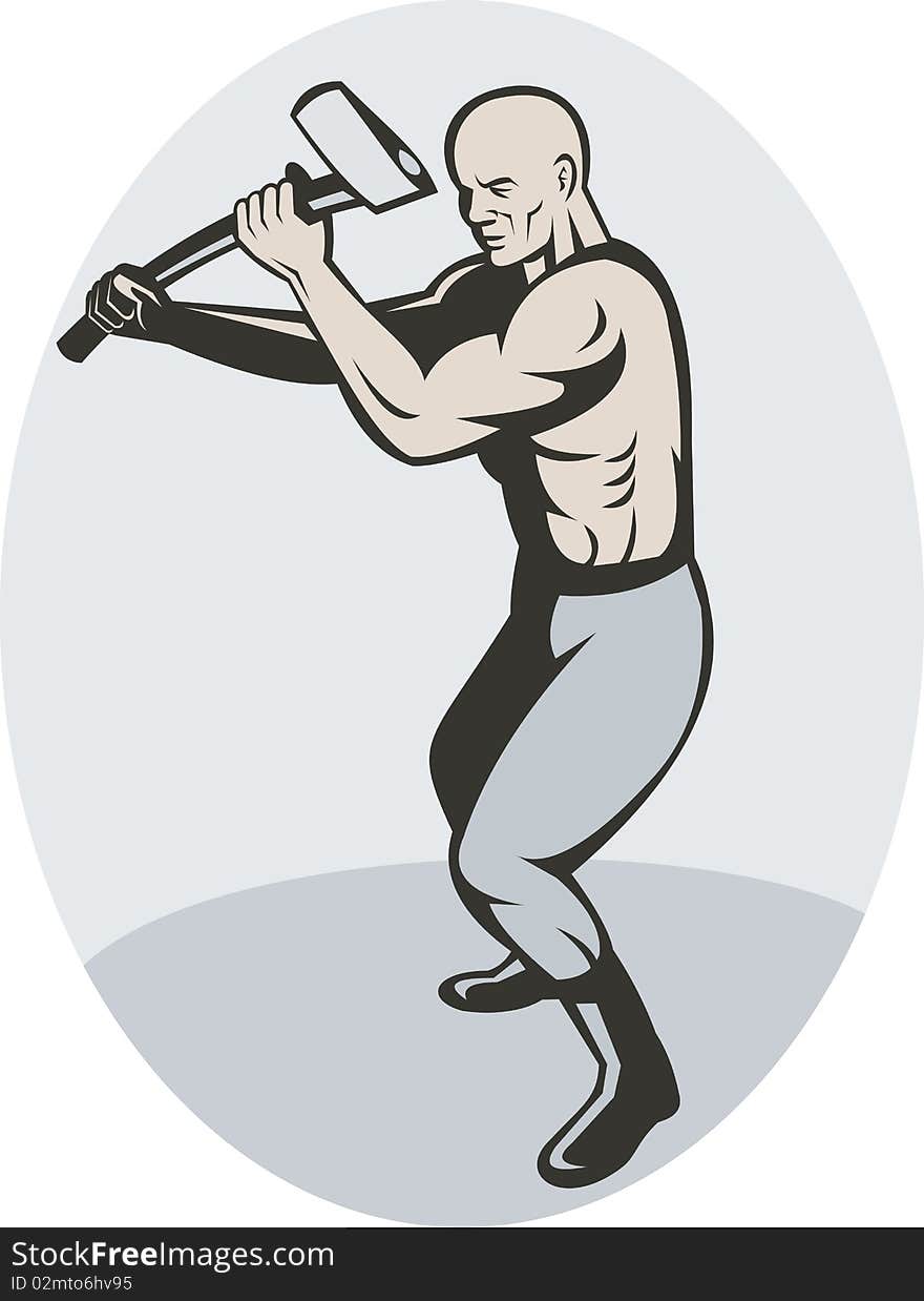 Man about to swing an axe