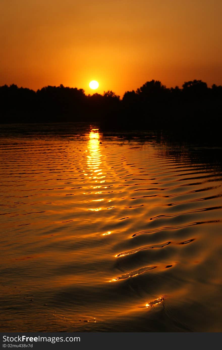 Sunset on the river