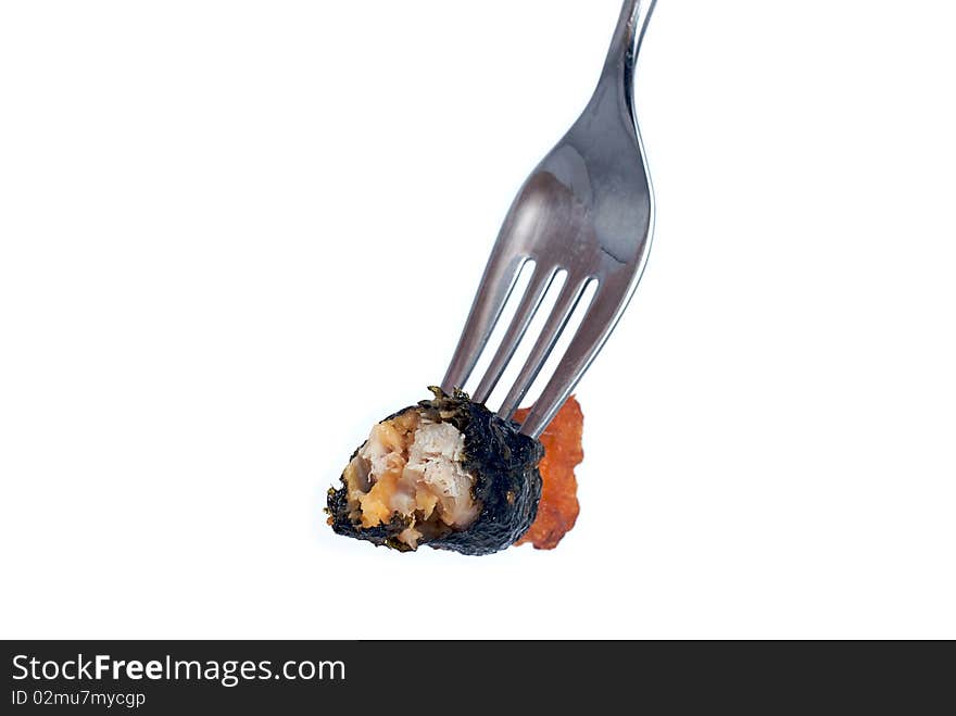 Fried Chicken Algae Roll Isolated