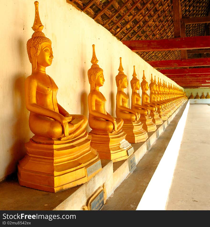 Thai Temple in Roi Et province with clear blue day