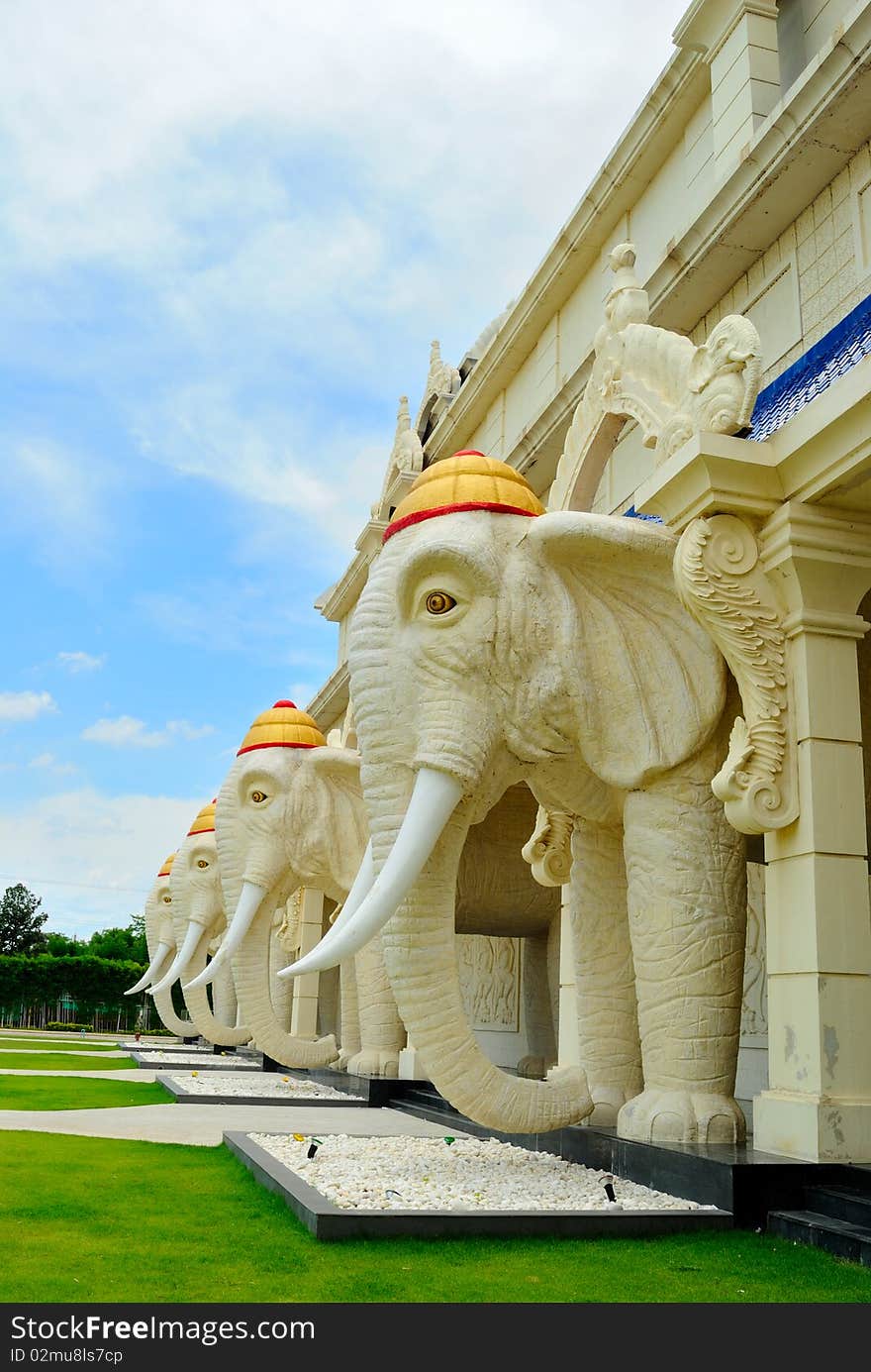 Thai Temple in Roi Et province with clear blue day