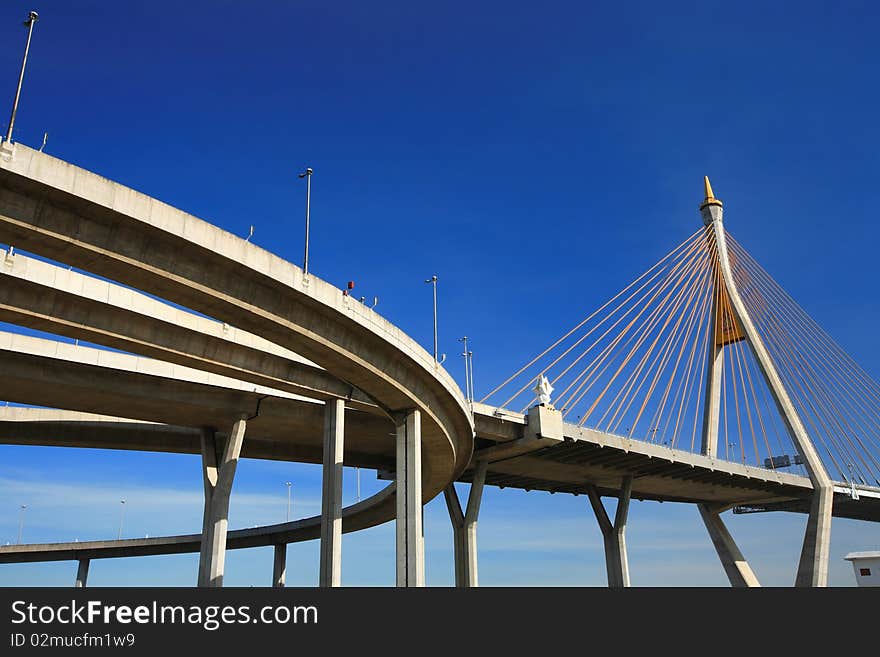 Mega Bridge Over Chao Phra Ya River Thailand