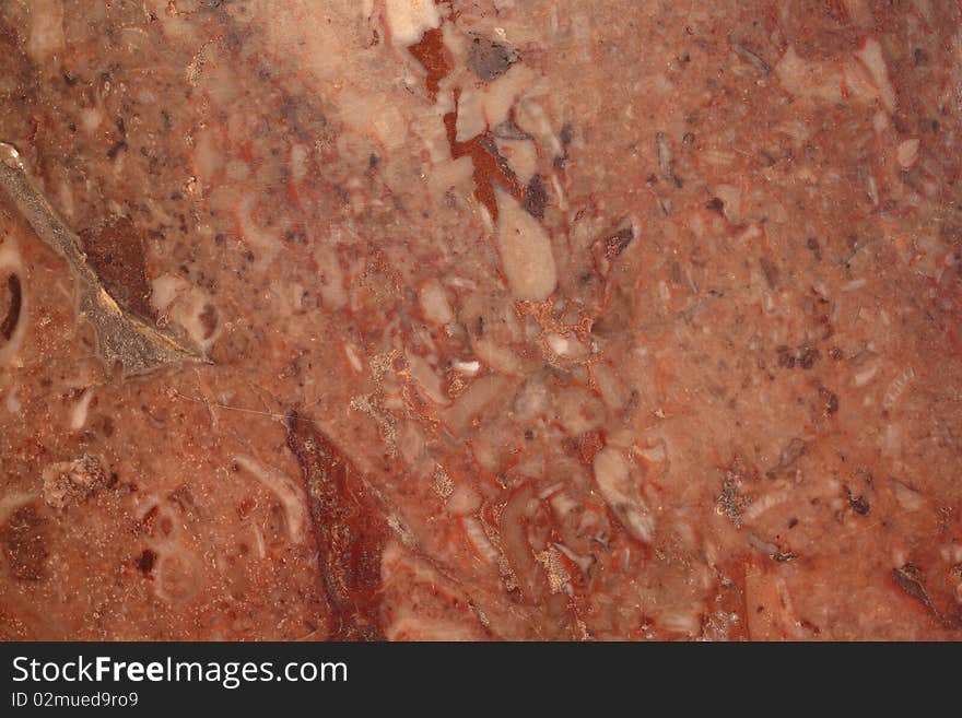 Close up of a red rock texture