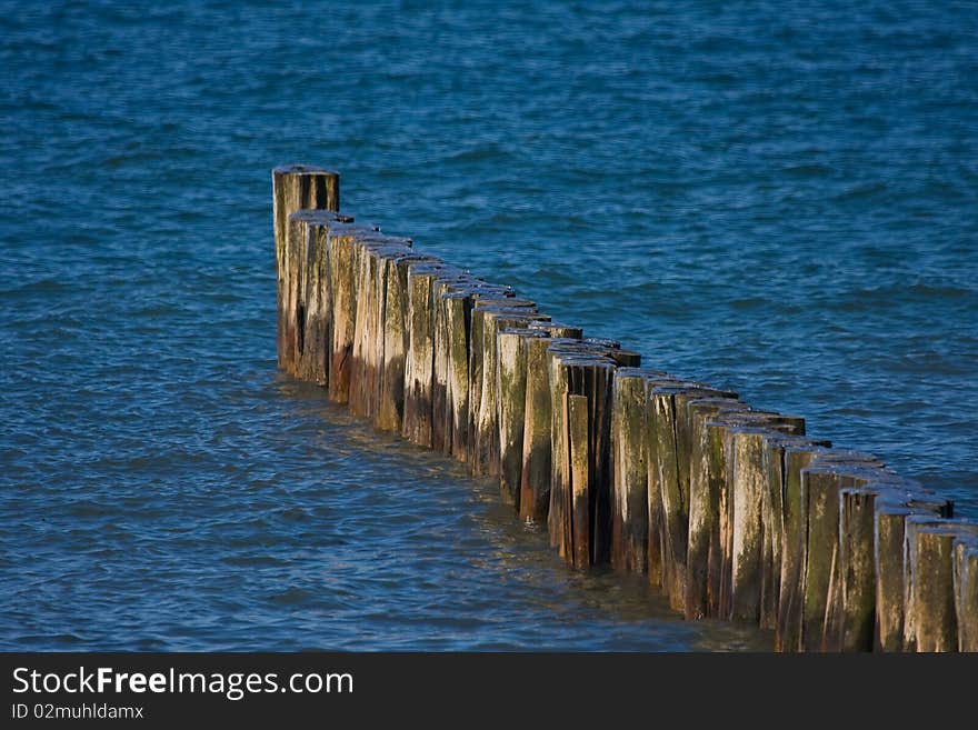 Wellenbrecher on the beach of the Baltic Sea. Wellenbrecher on the beach of the Baltic Sea