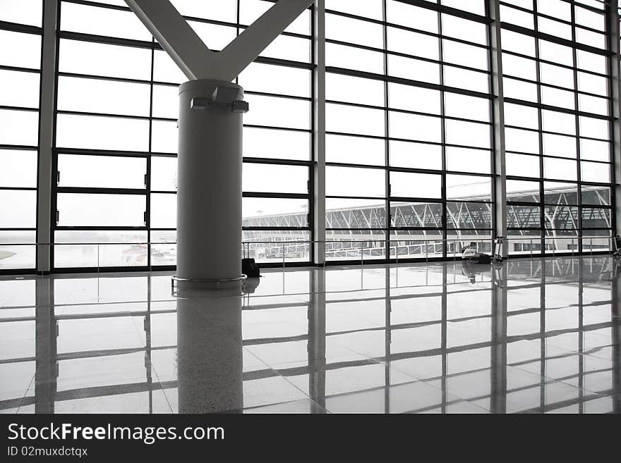 International airport interior. Shanghai. China. International airport interior. Shanghai. China