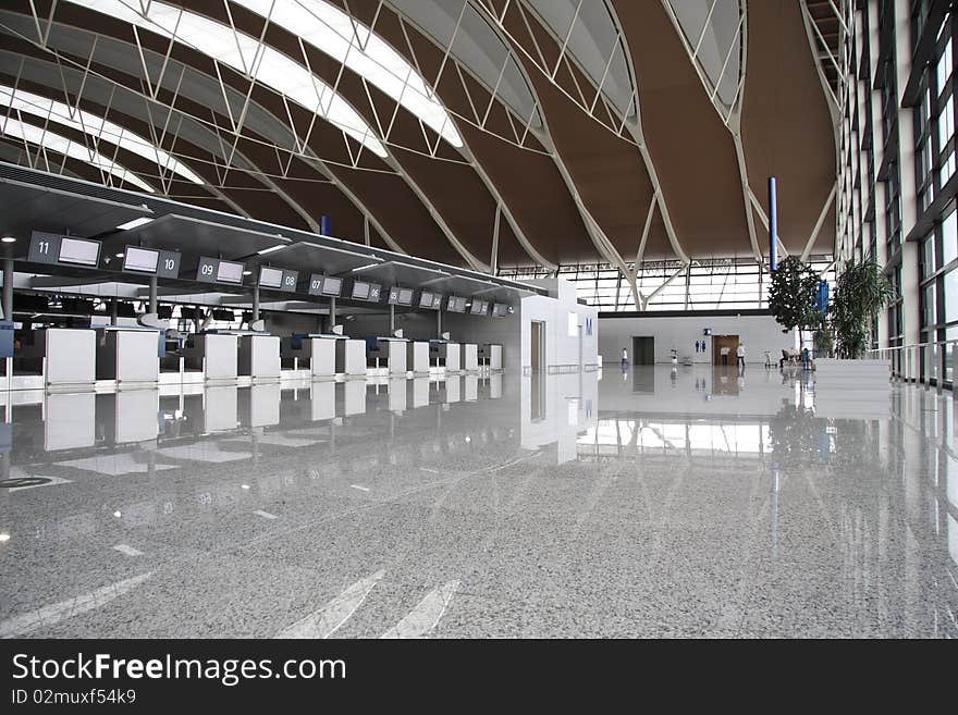 International airport interior. Shanghai. China. International airport interior. Shanghai. China