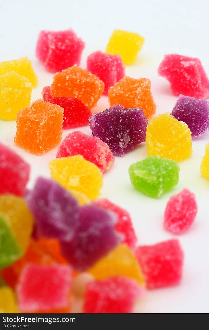 Close up of colorful candies good jelly