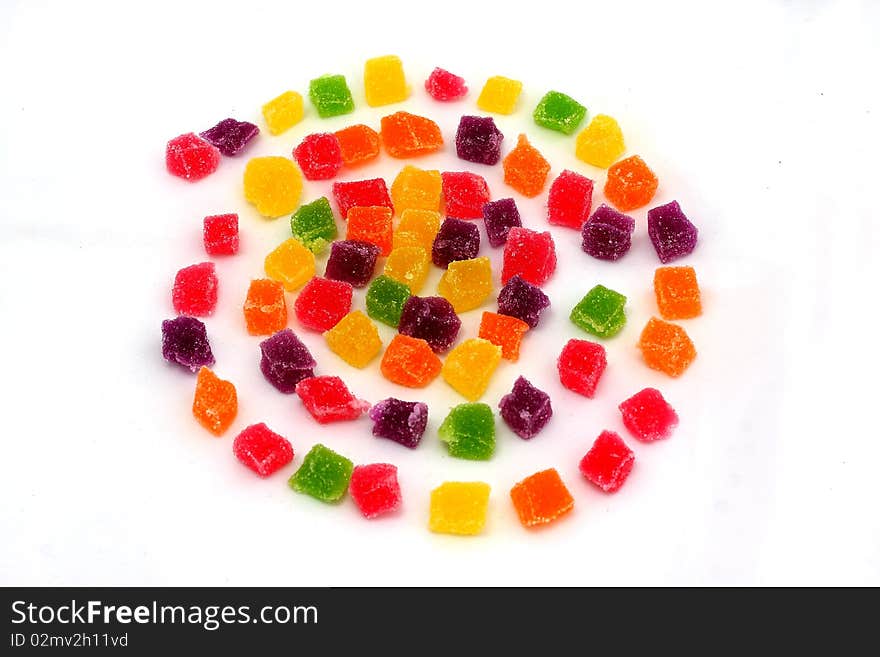 Close up of colorful candies jelly