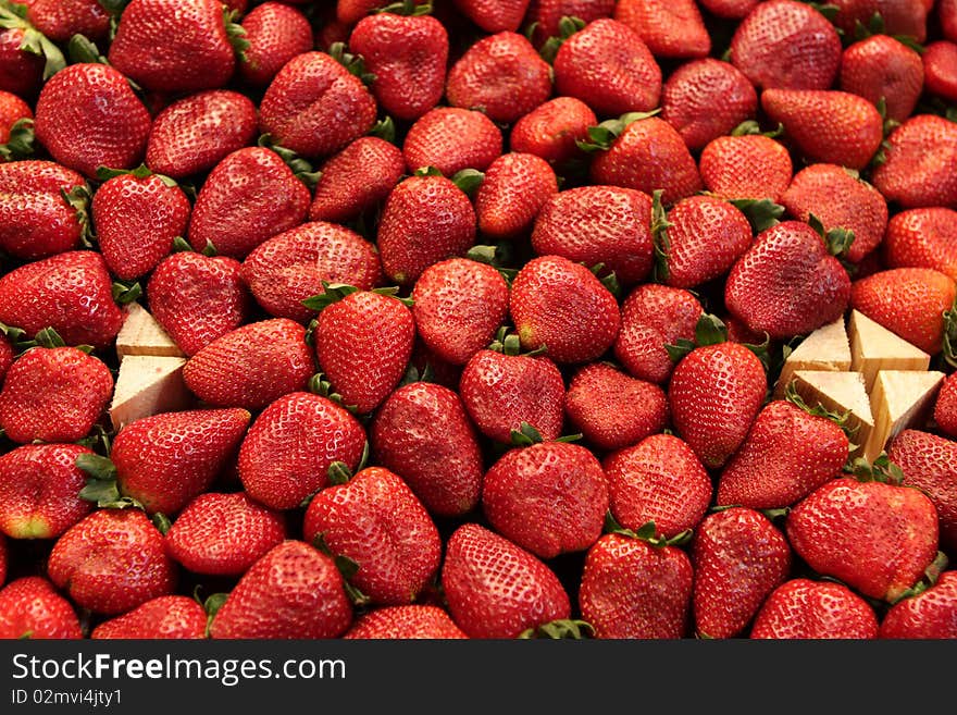 Fresh strawberries at the market. Fresh strawberries at the market